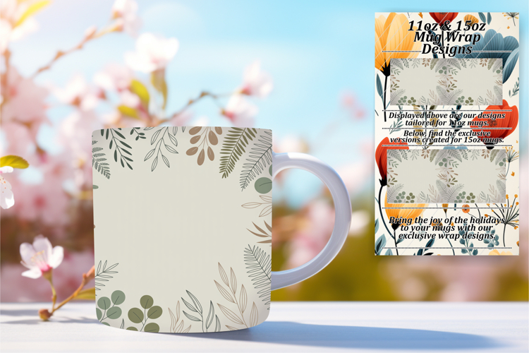 FASHIONABLE PNG for 15oz Mug Wrap , Flowers