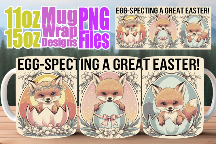 Pure joy sublimation mug wrap, Easter