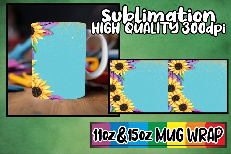 Cozy mornings 11oz 15oz mug wrap, Flower