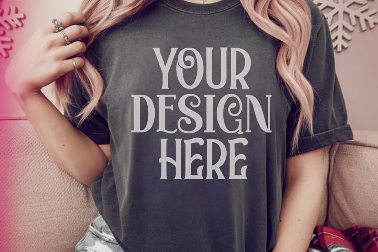 Pepper Comfort Colors 1717 Christmas Mockup, CC 1717