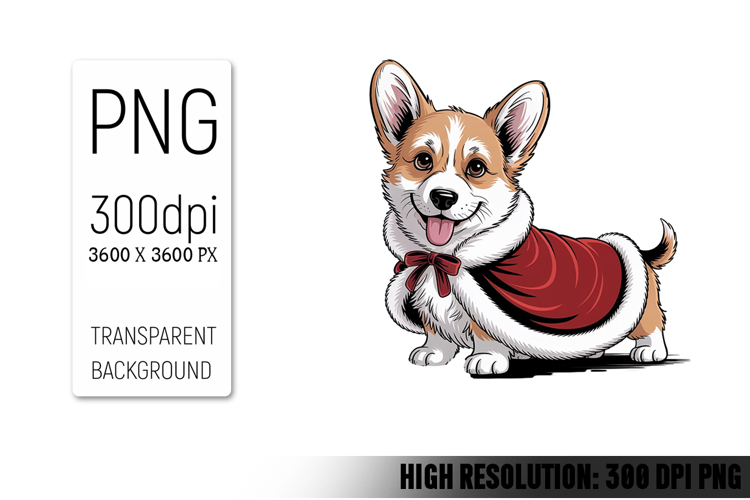 Cute Christmas Dog, Animal Sublimation Clipart PNG