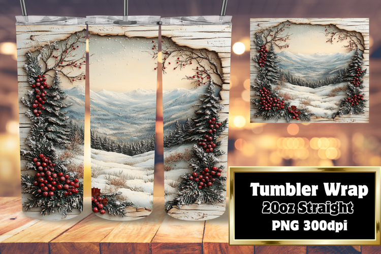 CUSTOM 20oz Tumbler Template for Gifts , Christmas