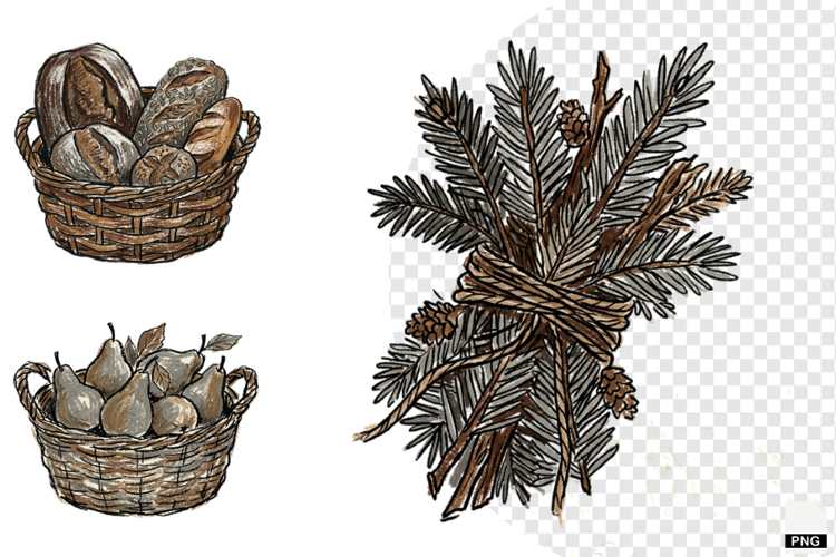 Rustic Winter Days Clipar