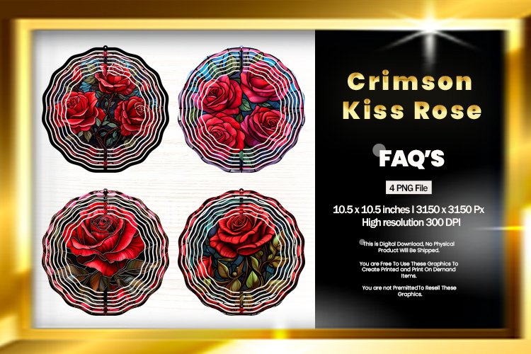 Crimson Kiss Rose Wind Spinner Sublimation - 04 Variations example image 1