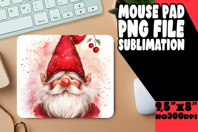 Garden Gaiety: Gnome Mouse Pad Design Sublimation