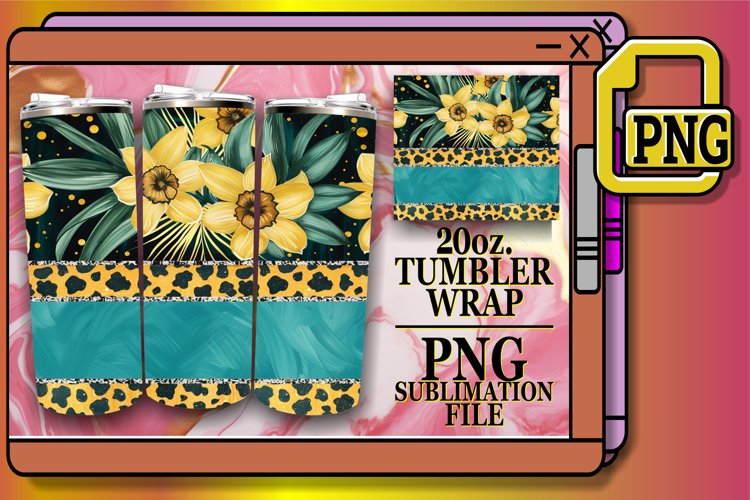 Vibrant Glitter   Leopard Elegance Tumbler Art - 20oz