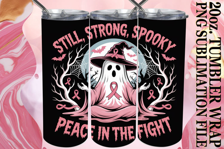 Sweet Sublimation 20oz tumbler wrap, Ghost Cancer