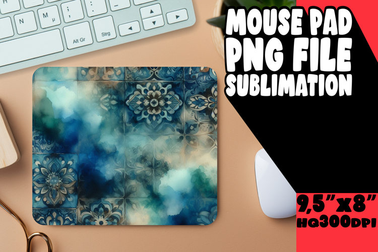 Cheerful Mouse Pad Sublimation Style, Watercolor Patter