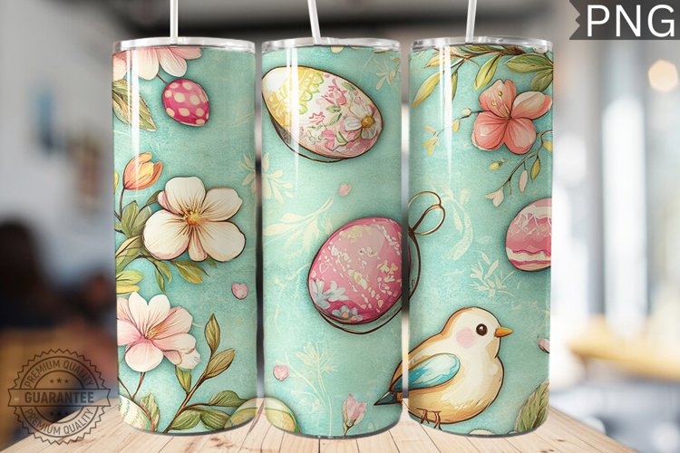 Spring Easter Tumbler Wrap - High Quality 300 Dpi example image 1