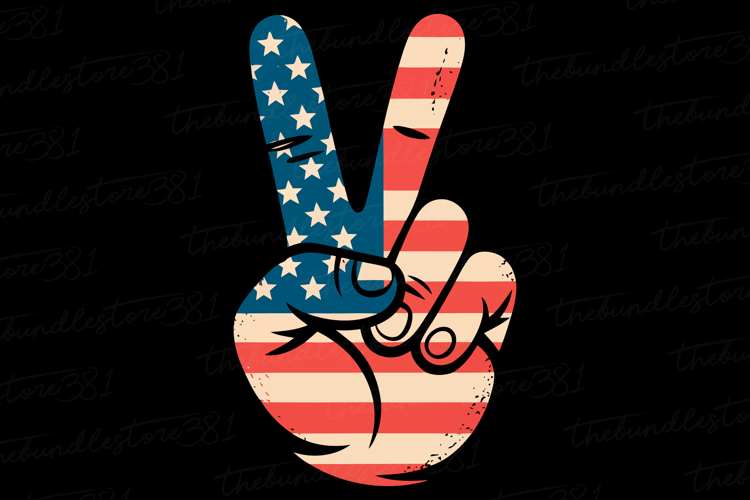 Peace Sign Silhouette Image 3