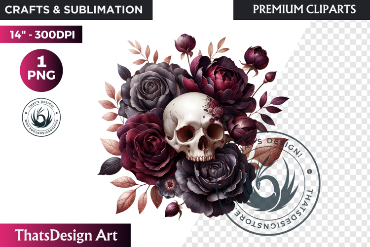 Dark flowers, wedding Florals PNG, Dark Romance Clipart