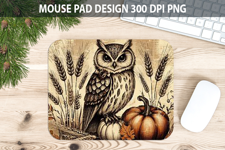 Owl Mouse pad Sublimation - Thanksgiving PNG Design