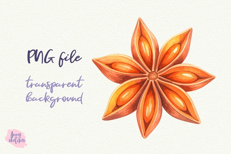Star Anise Sublimation PNG Baking Clipart