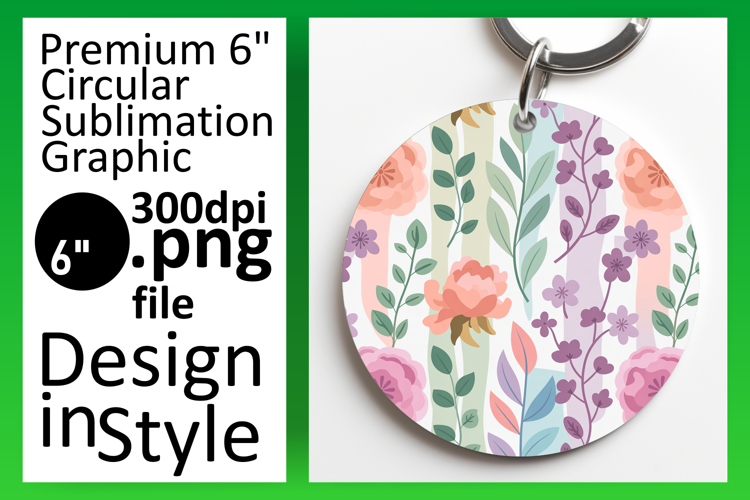 Creative Circle PNG Sublimation Design , Flower Pattern