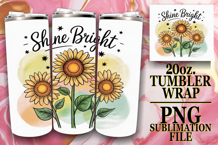 Joyful Escape 20oz tumbler wrap, Flowers Quote