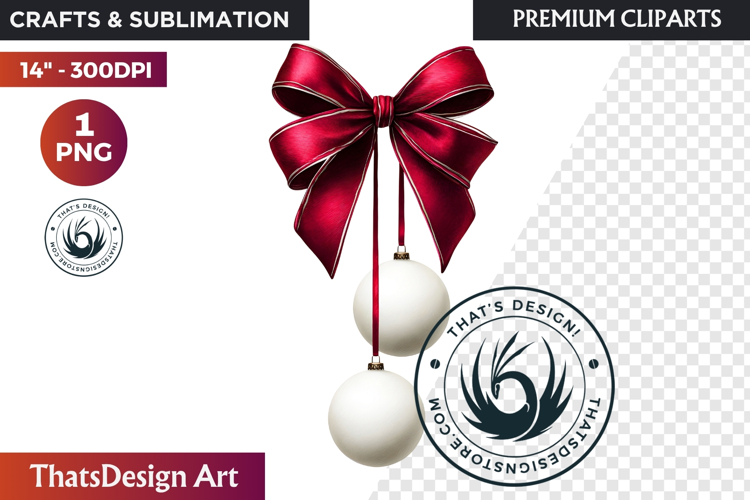 Christmas Baubles Clipart, Festive Holiday Ornaments PNG