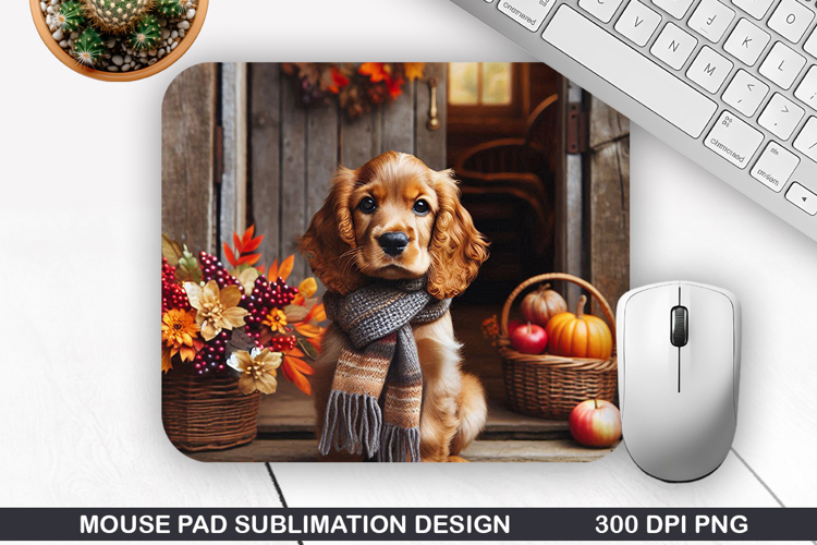 Halloween Dog Mouse Pad Sublimation, Halloween Mouse Pad PNG