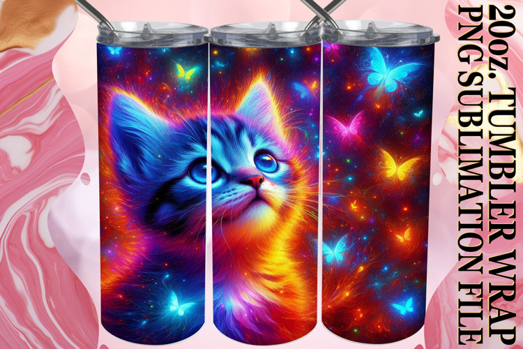 Enchanted Journeys 20oz tumbler wrap, Cat