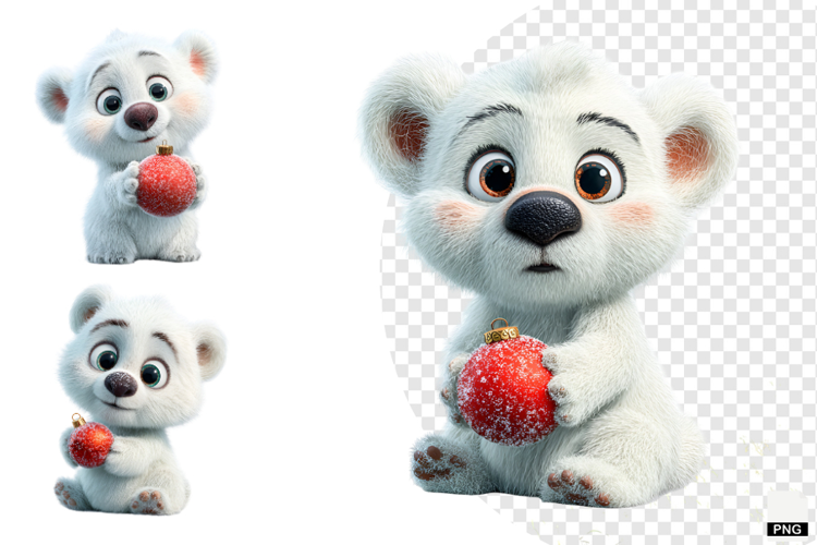 Winter Polar Bear Cub Clipart