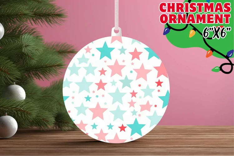 Festive Mug Elegance: Star Sublimation Artwork