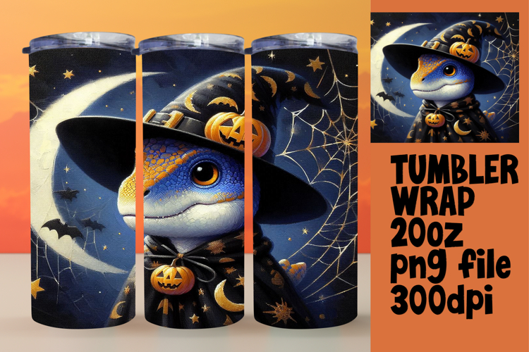 20oz Tumbler Artwork for Sublimation , Halloween Dino