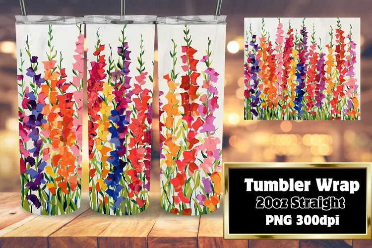 Radiant Petal Splash 20oz Tumbler Wrap Design