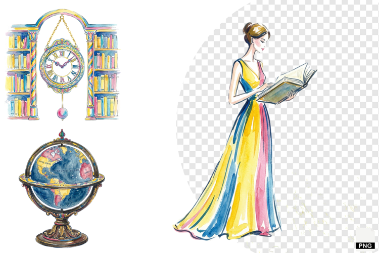 Winter Inside Library Clipart