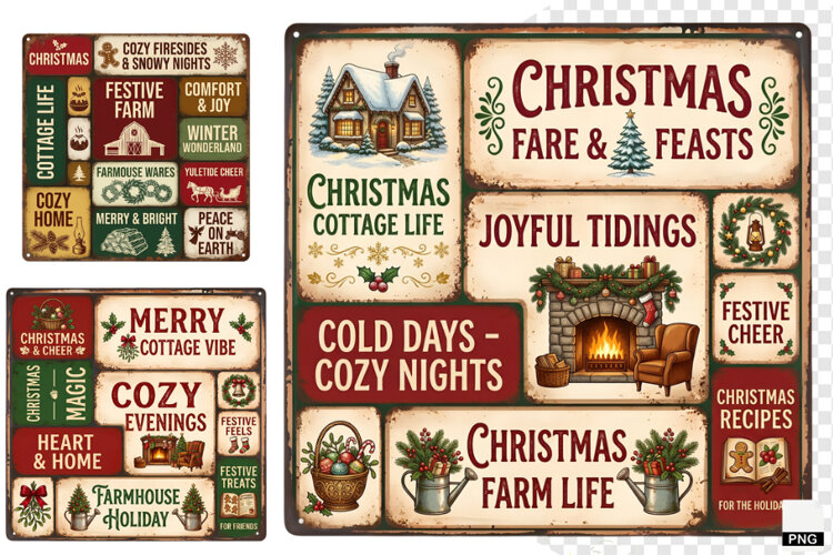 Christmas Farms Signs PNG example image 1