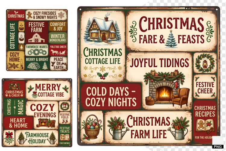 Christmas Farms Signs PNG