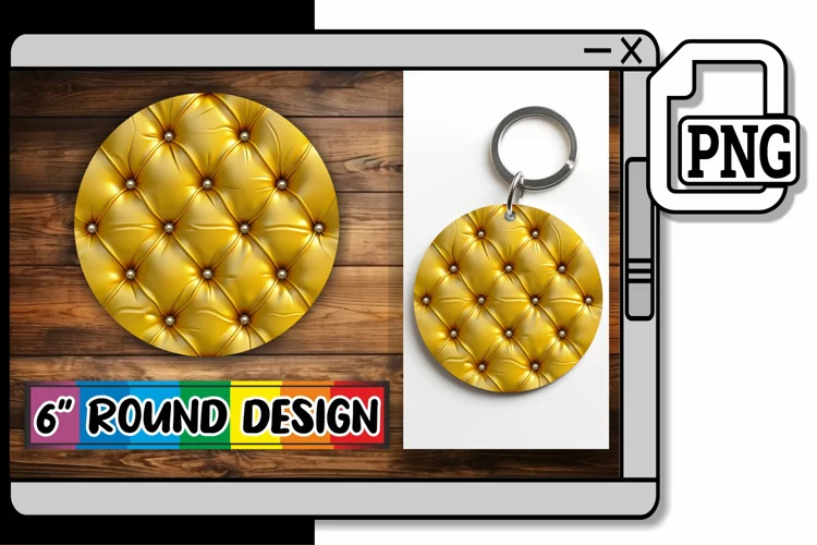 Puff Quilted Effect Round Circle Sublimation