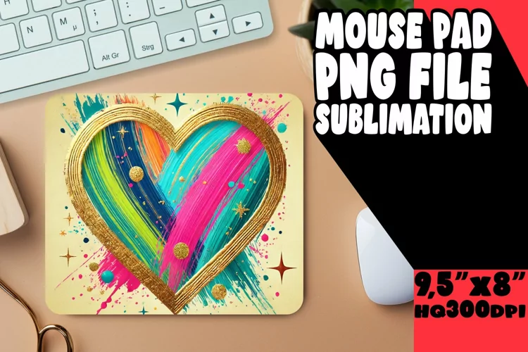 Playful DESK mat Fun Sublimation, Heart