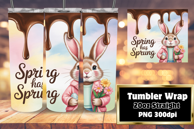 FRESH 20oz Tumbler PNG Design , Easter Bunny