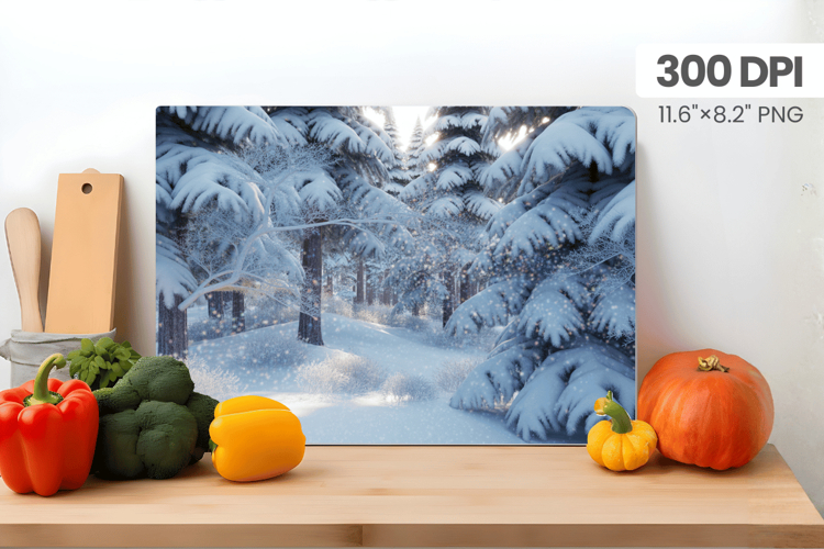 Winter Christmas Wonderland Cutting Board PNG Sublimation