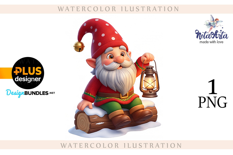 Watercolor Christmas gnomes, Christmas Gnomes