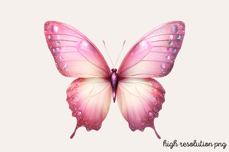 Pink Butterfly Clipart Image 12