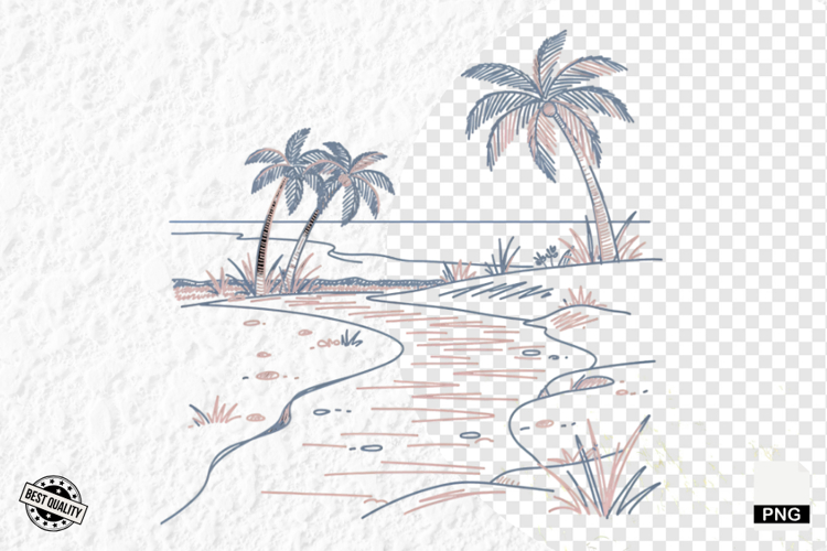 Summer Beach Path Clipart
