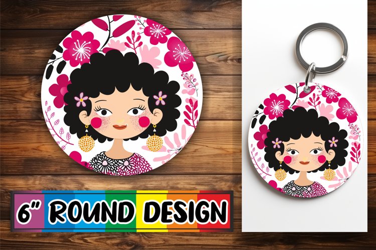 Feminine Watercolor Round Design Sublimation PNG example image 1