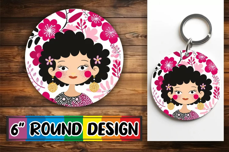 Feminine Watercolor Round Design Sublimation PNG