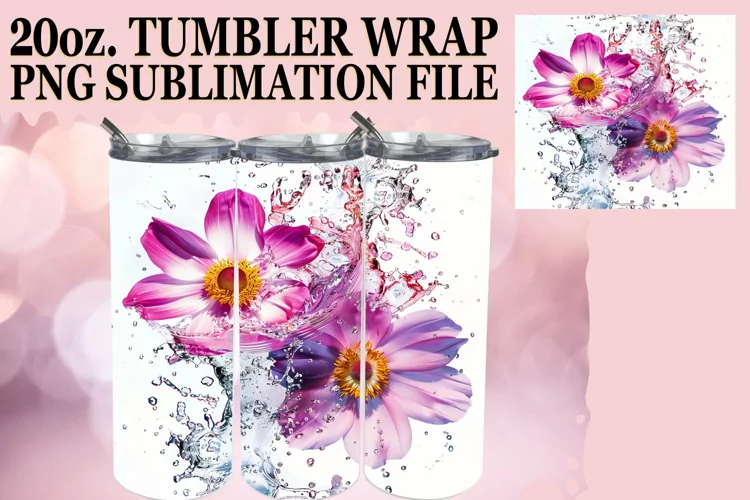 Watercolor Serenity: Sublimation Wrap - 20oz Tumbler