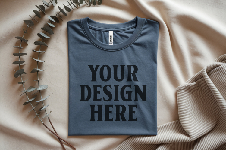 Athletic Heather Bella Canvas 3001 Flat Lay T-Shirt Moc