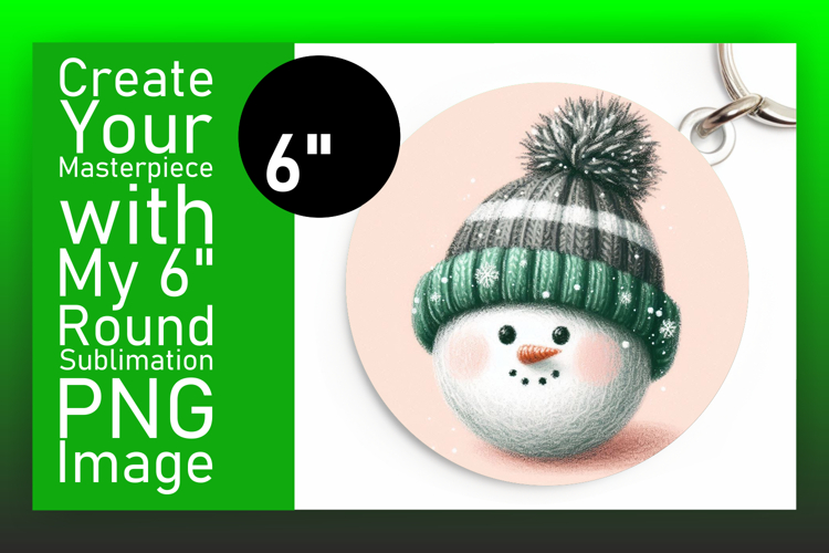 Chic Circle Coaster PNG Design , Snowman