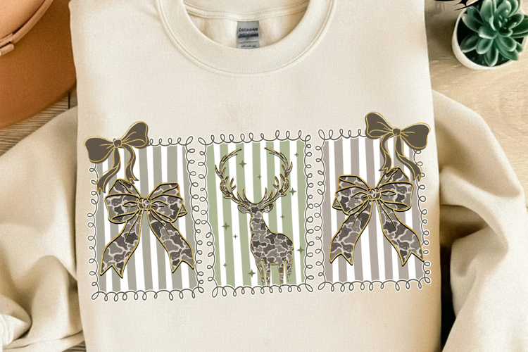 Deer Camo Coquette Png, Preppy Camo Bow Png, Camo Png