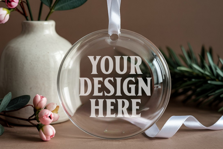 Acrylic Christmas Ornament Mockup , christmas ornament mocku