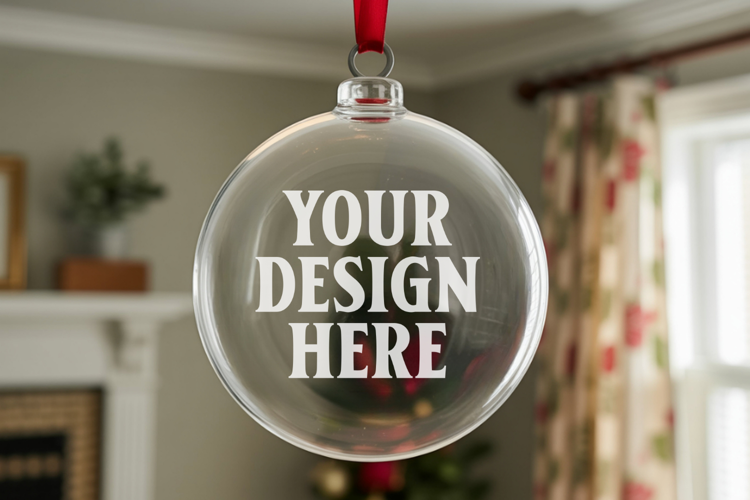 Acrylic Christmas Ornament Mockups , acrylic blank mockup