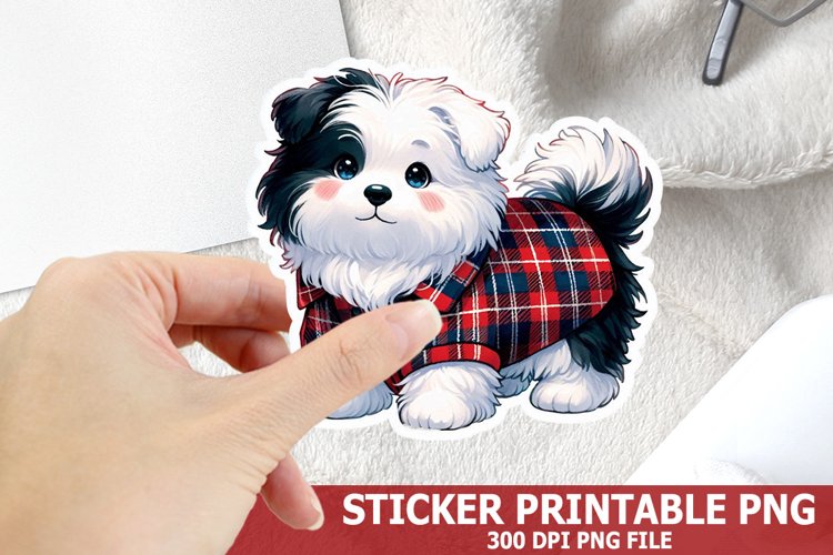 Christmas Dog Sticker| Christmas Sticker PNG Design