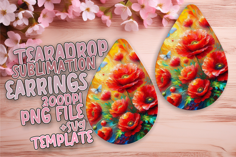 Trendy Teardrop Design for Earrings , Flowers