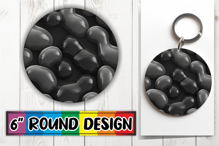 Bold 3D Puff Round Sublimation Keychain Art example image 1