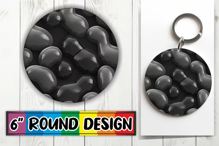 Bold 3D Puff Round Sublimation Keychain Art