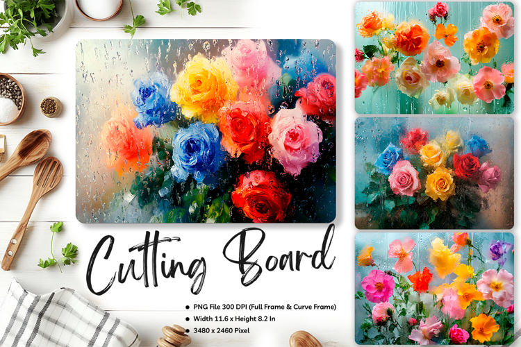 Flower Cutting Board Kitchen Chopping Board Sublimation_69