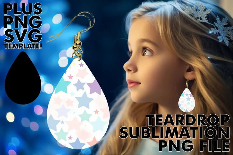 Elegant Night Skies: Glittery Sublimation Star Earrings
